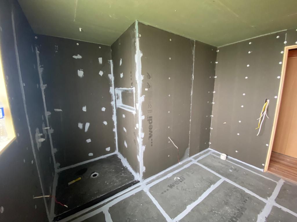 Complete bathroom in sealed Wedi board — the CodeMark-certified system that can qualify for consent exemption